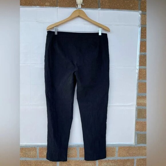 Eileen Fisher Stencil Stretch Jacquard Slim Ankle Trouser Pants Black medium - Picture 7 of 13